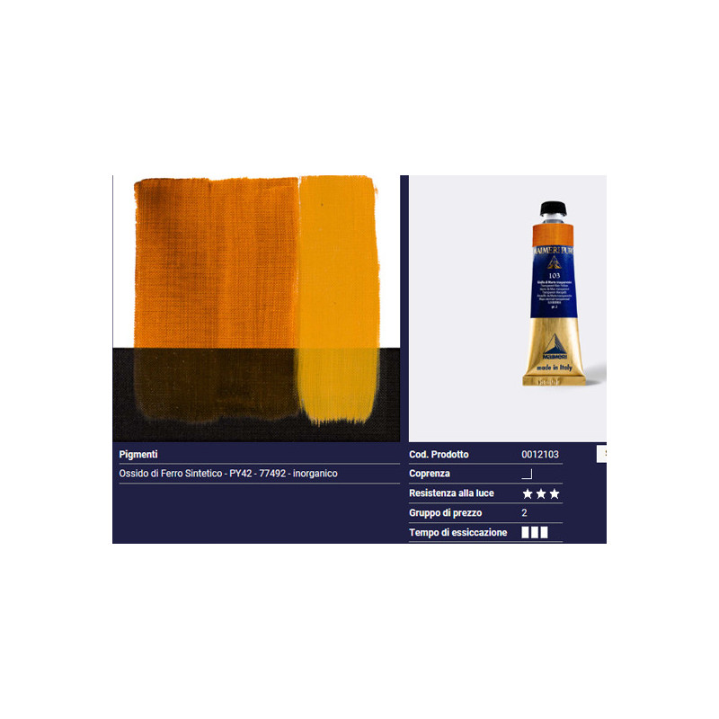 Maimeri Puro 40ml - Giallo di Marte Trasparente (103) GR.2