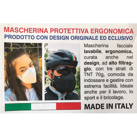 Mascherina nera con elastici colorati