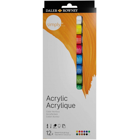 Daler Rowney - Set Colori Acrilici da 12