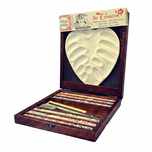 Acquerelli Renesans Cassetta in legno 54 mezzi godet