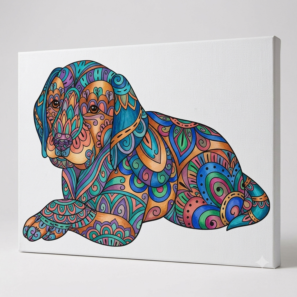 Tela Stampata Da Colorare 40x50 - Cagnolino
