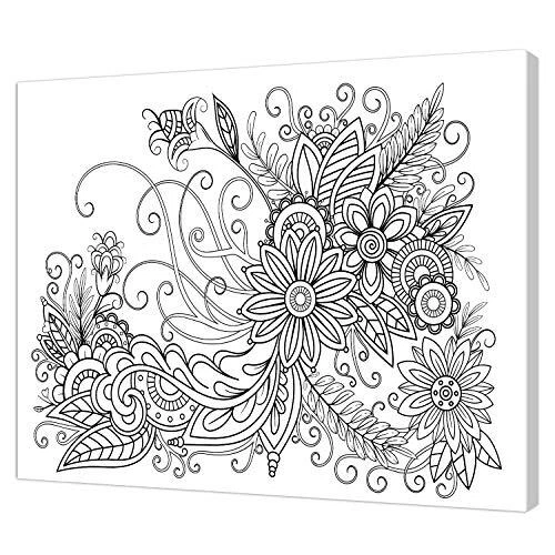 Tela Stampata Da Colorare 40x50 - Fiori