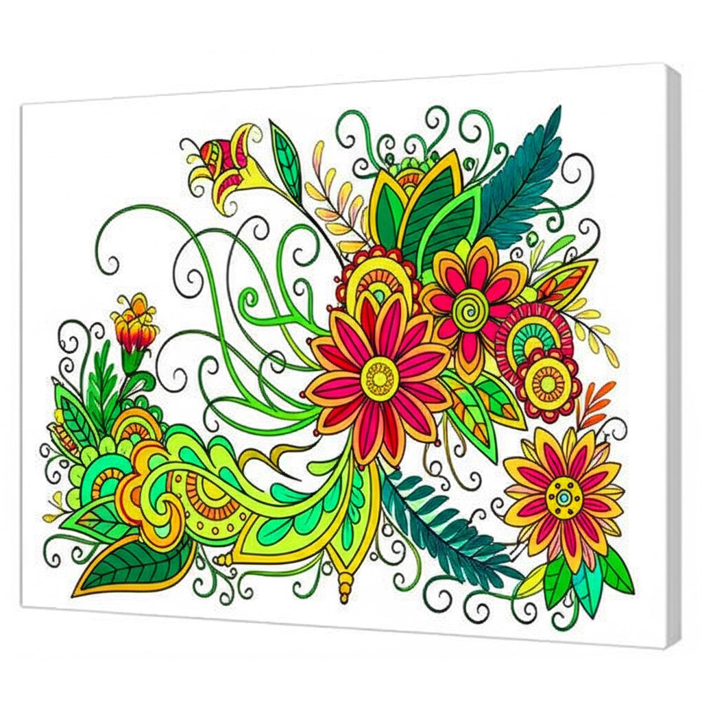 Tela Stampata Da Colorare 40x50 - Fiori