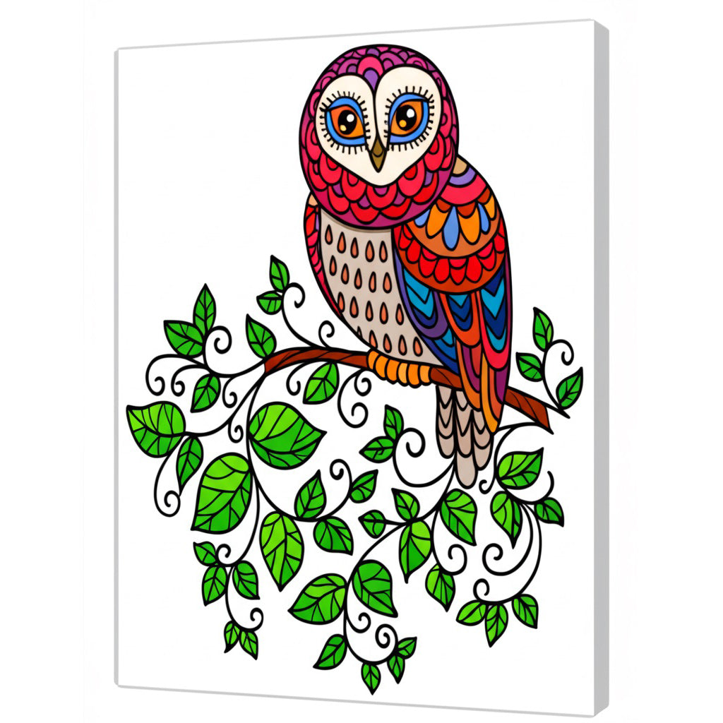 Tela Stampata Da Colorare 40x50 - Gufo
