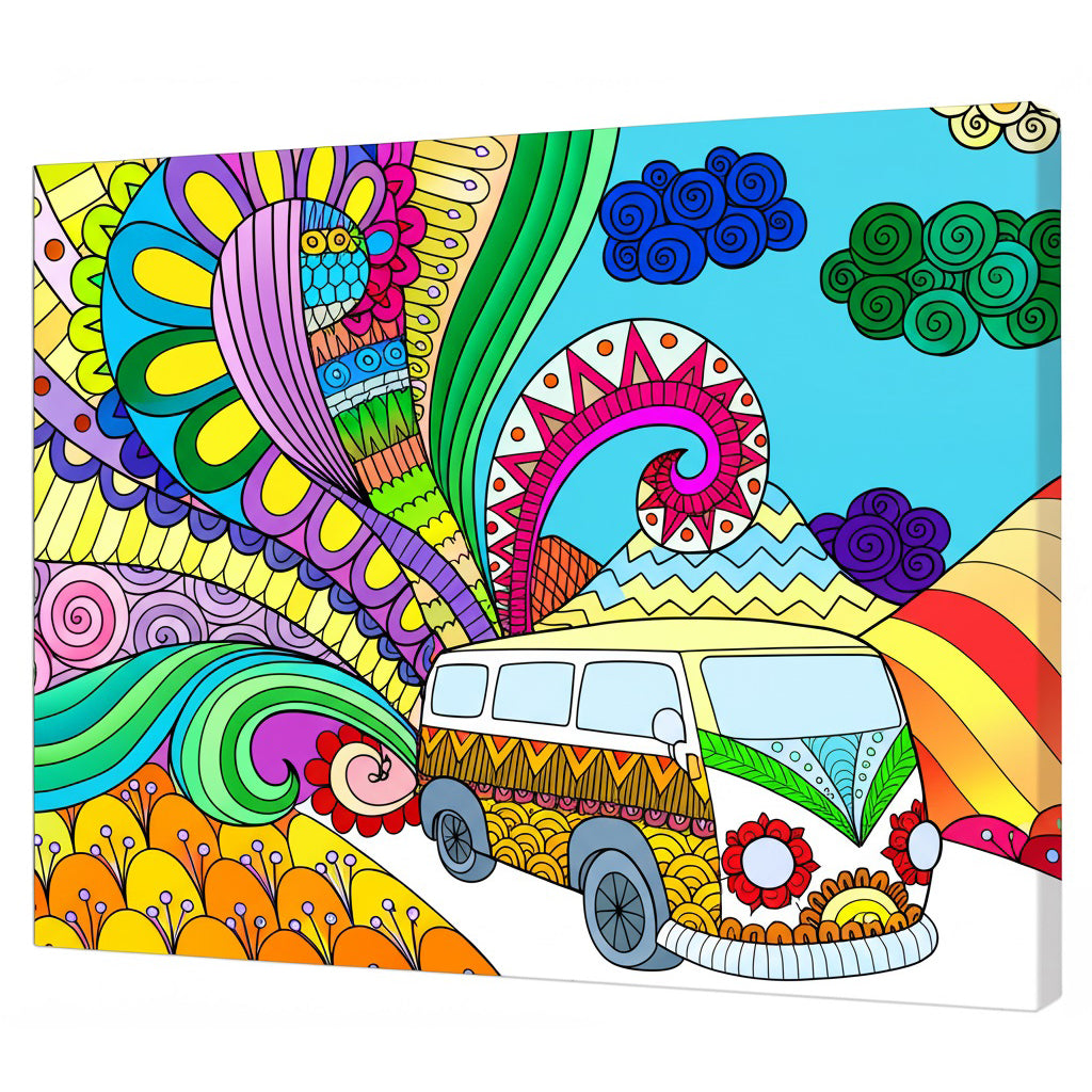 Tela Stampata Da Colorare 40x50 - Hippy