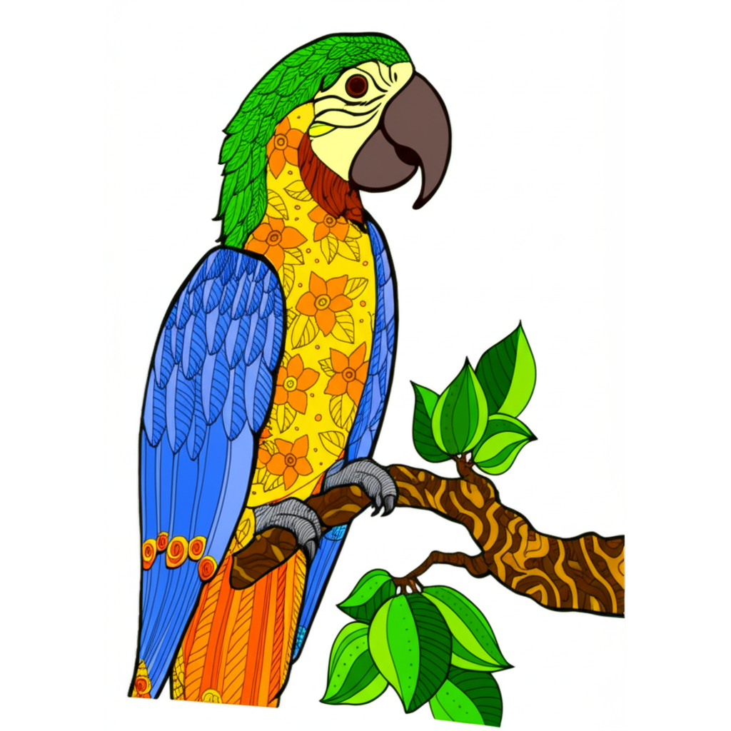 Tela Stampata Da Colorare 40x50 - Pappagallo