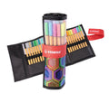 STABILO Fineliner Point 88 – Roll-Set 25 Colori Assortiti in Astuccio a Rotolo