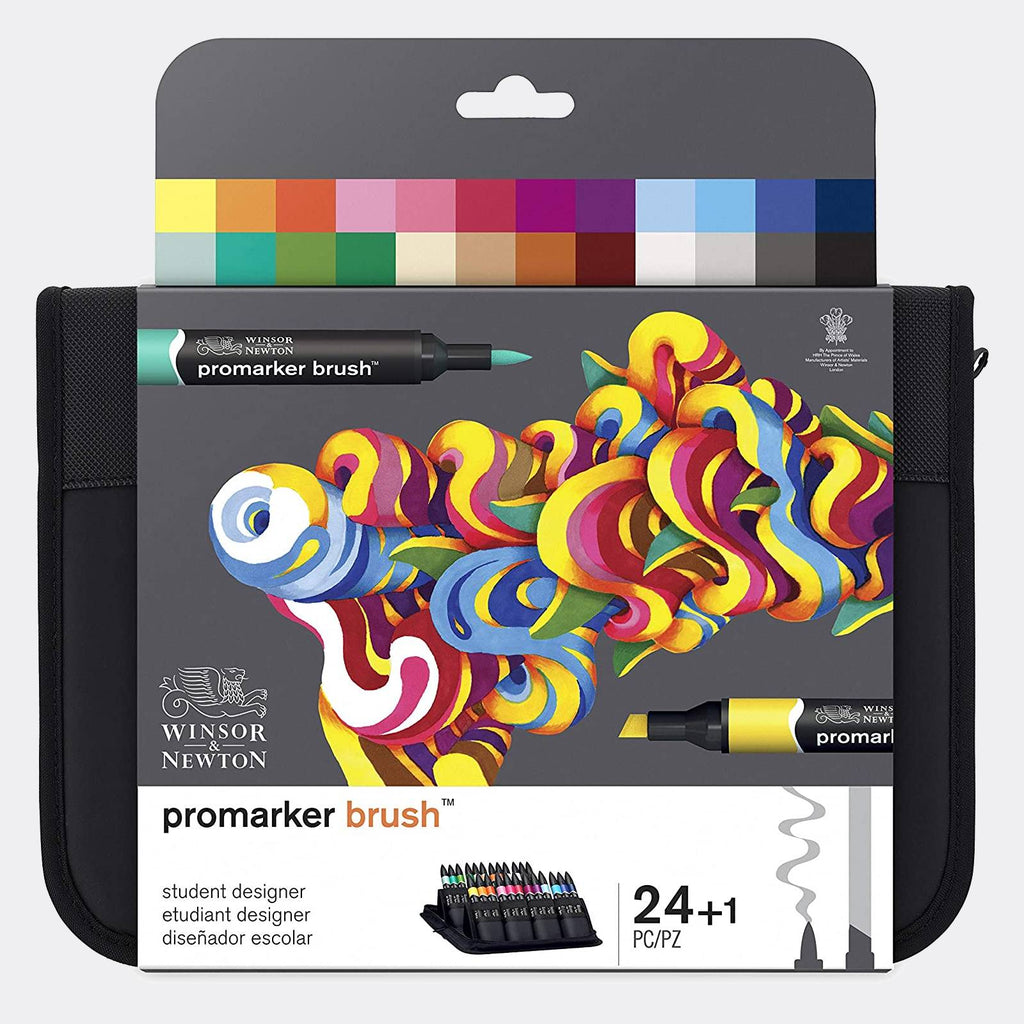Winsor & Newton BrushMarker – Confezione da 24 + 1 (Custodia in Tessuto)