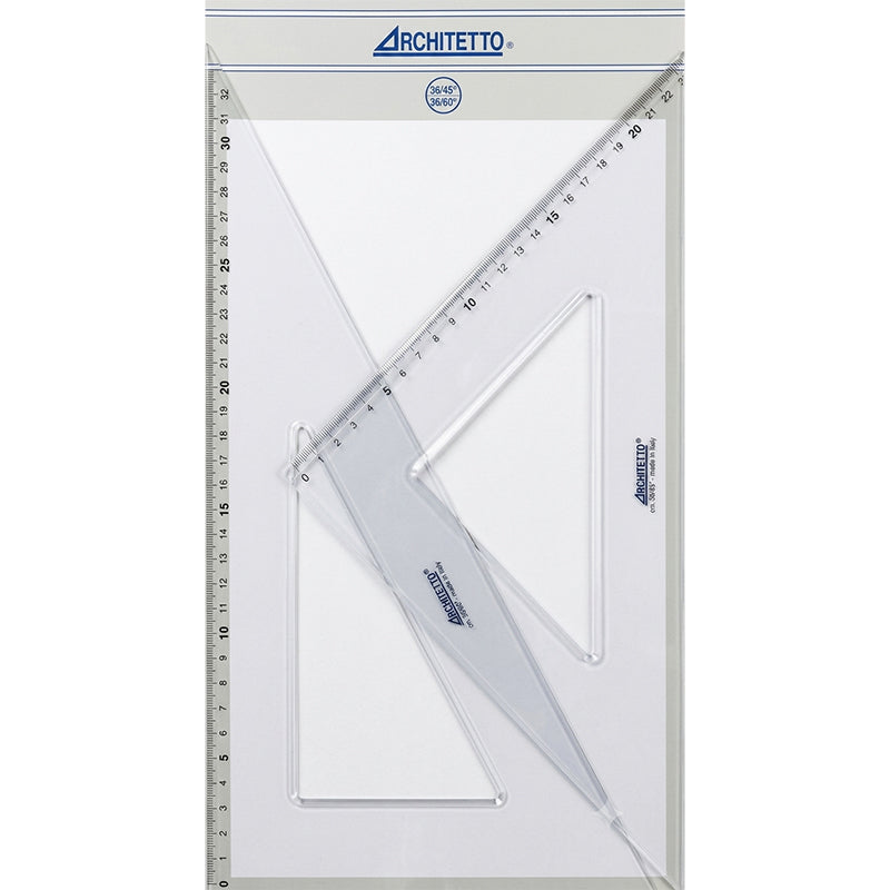 Coppia di Squadre Architetto 36 cm – Per Disegno Tecnico e Progettazione