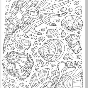 Tela Stampata Da Colorare 40x50 - Conchiglie